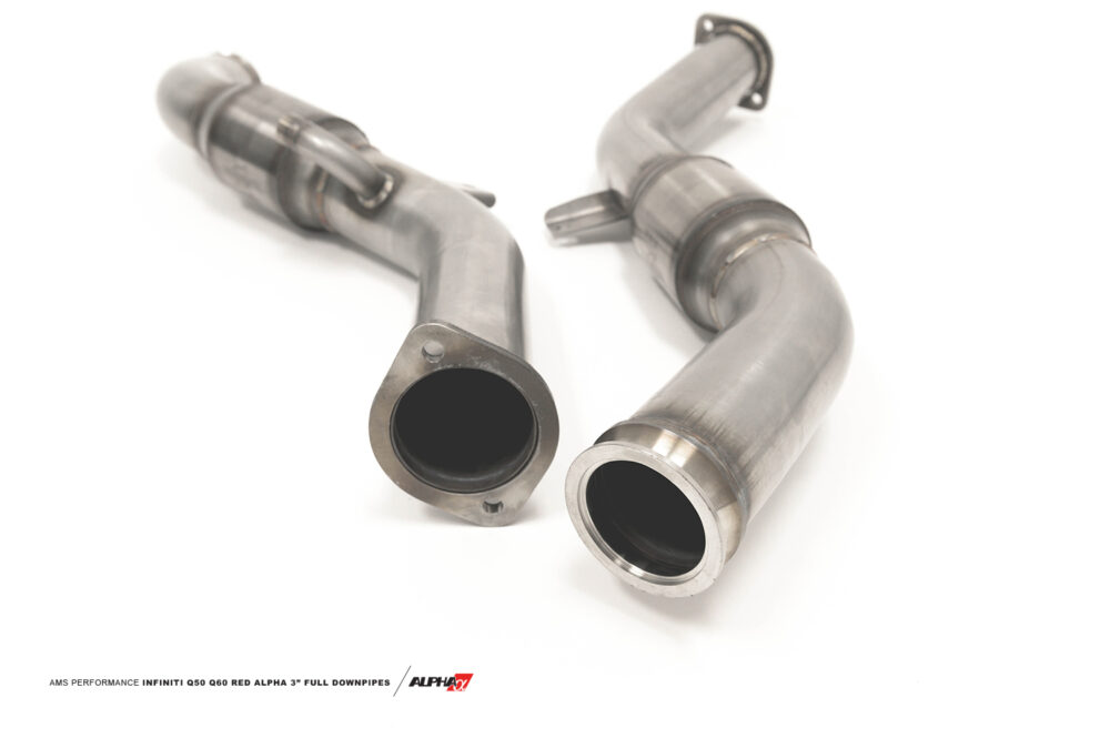 AMS red alpha full downpipes 2 small VR30 Street FULL Downpipes – AMS PERFORMANCE - V7 Motorsports
